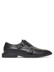 HUGO Półbuty Gryff 50541740 Czarny. Czarne buty wizytowe męskie Hugo, ze skóry, bez zapięcia. Za 579.99 zł.
