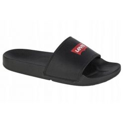 Klapki Unisex Dla Dorosłych June Batwing. Czarne klapki damskie Levi's, bez wzorów, z gumy, bez obcasa, na obcasie. Za 99.00 zł.