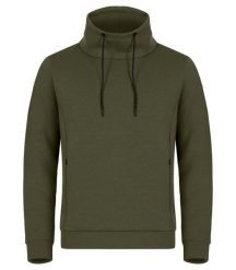 Clique Hobart bluza z wysokim kołnierzem z miękkiego materiału air-layer – Fog. Zielone bluzy bez kaptura męskie CLIQUE, m, z elastanu. Za 199.29 zł.