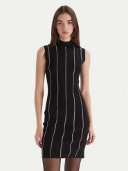 HUGO Sukienka dzianinowa Sbonny 50548258 Czarny Slim Fit. Czarne sukienki damskie Hugo, l, bez wzorów, z dzianiny, bez kołnierzyka, bez ramiączek. Za 1,099.00 zł.