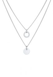 Elli Damski warstwowy płytka zawieszka Basic Trend ze srebra próby 925 Sterling Silver Naszyjniki 1 ct. Szare naszyjniki damskie Elli, na co dzień, srebrne. Za 293.99 zł.