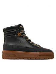 Pollini Trzewiki SA21274G0LTH400A Czarny. Czarne botki damskie Pollini, ze skóry, bez obcasa, na płaskiej podeszwie, bez zapięcia. Za 1,739.00 zł.