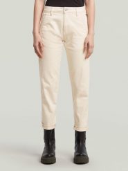 G-Star Spodnie chino w kolorze kremowym rozmiar: W29/L30. Brązowe spodnie materiałowe damskie G-Star, bez wzorów, z bawełny, retro. Za 174.43 zł.