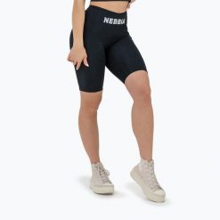 Spodenki NEBBIA High Waisted Biker Gym Therapy. Czarne spodenki sportowe damskie Nebbia, na fitness i siłownię. Za 179.99 zł.