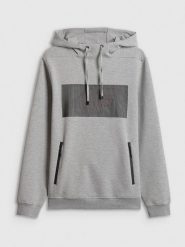 4F Bluza dresowa regular z kapturem męska - szara XXL. Szare bluzy z kapturem męskie 4f, m, z bawełny. Za 199.99 zł.