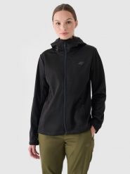 4F Kurtka softshell wiatroodporna membrana 8000 damska - czarna XS. Czarne kurtki damskie 4f, m, bez wzorów, z materiału, z kapturem. W wyprzedaży za 199.99 zł.