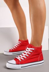 Czerwone Trampki na Płaskiej Podeszwie za Kostkę z Perforacją Xelagia. Czerwone trampki i tenisówki damskie Born2be, bez wzorów, za kostkę. Za 19.99 zł.