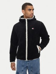 Tommy Jeans Kurtka przejściowa Teddy DM0DM19224 Czarny Regular Fit. Czarne kurtki męskie Tommy Jeans, m, bez wzorów, z jeansu, bez kaptura. Za 549.99 zł.