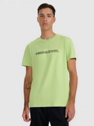 4F T-shirt regular z nadrukiem męski - zielony M. Zielone t-shirty męskie 4f, m, bez wzorów, z bawełny, bez kołnierzyka. Za 59.99 zł.