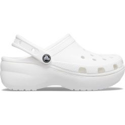 Klapki damskie Crocs CLASSIC PLATFORM CLOG. Białe klapki damskie Crocs, bez wzorów, bez obcasa. Za 188.49 zł.