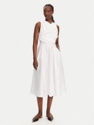 Elisabetta Franchi Sukienka koktajlowa ABT5252E2 100 Biały Regular Fit. Białe sukienki damskie Elisabetta Franchi, bez wzorów, z bawełny, wizytowe, bez kołnierzyka, bez ramiączek. Za 1,899.00 zł.