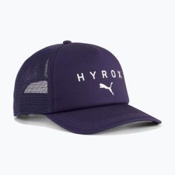 Czapka z daszkiem PUMA Hyrox Trucker. Fioletowe czapki męskie Puma, bez wzorów. Za 99.99 zł.