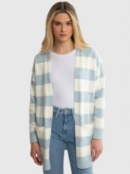 Sweter kardigan damski z kieszeniami w niebiesko-białe pasy Marilla 400. Niebieskie kardigany damskie Big Star, l, bez wzorów. W wyprzedaży za 199.99 zł.