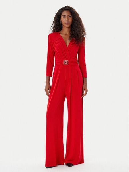 Rinascimento Kombinezon CFC0126185003 Czerwony Regular Fit. Czerwone kombinezony damskie RINASCIMENTO, xs, bez wzorów, z syntetyku, bez kołnierzyka, bez ramiączek. Za 389.99 zł.