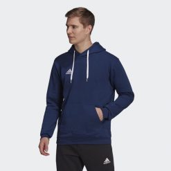 Bluza do piłki nożnej męska Adidas Entrada 22. Niebieskie bluzy bez kaptura męskie Adidas, l, z bawełny. Za 129.00 zł.