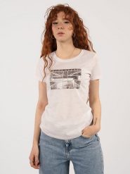 Pepe Jeans Koszulka "Beatriz" w kolorze białym rozmiar: S. Białe bluzki damskie Pepe Jeans, s, bez wzorów, z bawełny, bez kołnierzyka. Za 87.81 zł.
