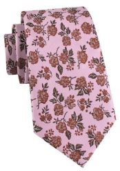 Męski Krawat - Jasny Róż, w Kwiaty - Alties. Czerwone krawaty i muchy męskie Alties, bez wzorów, z tkaniny, eleganckie. Za 55.00 zł.