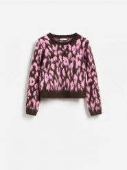 Sweter z żakardowym wzorem - wielobarwny. Swetry klasyczne damskie Reserved, l, z dzianiny, bez kołnierzyka. Za 139.99 zł.