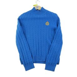 Second life - Damski Sweter w Niebieskim Kolorze - Stan dobry. Niebieskie swetry klasyczne damskie Ralph Lauren, bez kołnierzyka. Za 114.98 zł.