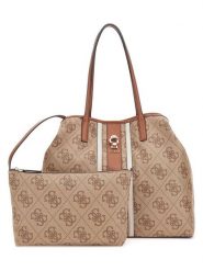 Guess Shopper bag w kolorze jasnobrązowym - 43 x 28 x 12 cm rozmiar: onesize. Brązowe shopper bag damskie Guess, z aplikacjami, z materiału, na ramię, bez dodatków. Za 434.99 zł.