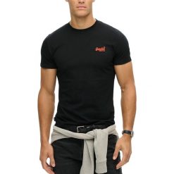 T-shirt z logo z bawełny organicznej Superdry. Czarne t-shirty męskie Superdry., uniwersalny, bez wzorów, z bawełny, bez kołnierzyka. Za 139.90 zł.