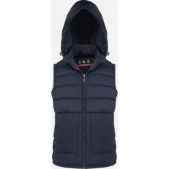 Granatowa Kamizelka Pikowana z Kapturem Andrasia. Niebieskie kamizelki męskie Born2be, l. Za 209.99 zł.