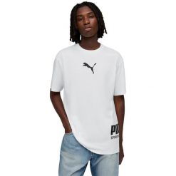 Męskie T shirt Puma Sport Relaxed Graphic Tee. Białe t-shirty męskie Puma, m, bez wzorów, z bawełny, bez kołnierzyka. Za 190.00 zł.