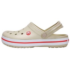 Klapki Crocs Model Crocband Kolor Beżowy. Białe klapki damskie Crocs, bez wzorów, z gumy, bez obcasa. Za 352.00 zł.