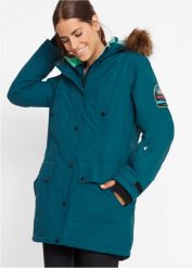 Długa kurtka outdoorowa funkcjonalna z kapturem, nieprzemakalna. Niebieskie kurtki damskie bonprix, s, z kapturem. Za 299.99 zł.