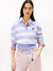 Tommy Jeans Sweter z zawartością alpaki i wełny Kobiety Sztuczne włókno różowy|biały|lila, S. Białe swetry klasyczne damskie Tommy Jeans, s, z dzianiny, bez kołnierzyka. Za 279.95 zł.