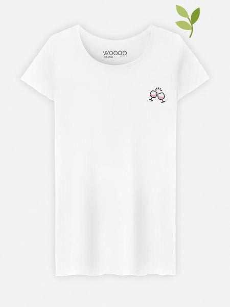 WOOOP Koszulka w kolorze białym rozmiar: M. Białe bluzki damskie Wooop, m, bez wzorów, z bawełny, bez kołnierzyka. Za 52.30 zł.