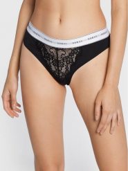Guess Stringi Belle O2BE00 KBBT0 Czarny. Czarne stringi damskie Guess, l, z aplikacjami, z syntetyku. Za 69.99 zł.