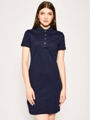 Lacoste Sukienka codzienna EF5473 Granatowy Slim Fit. Niebieskie sukienki damskie Lacoste, na co dzień, bez wzorów, z bawełny, bez kołnierzyka, bez ramiączek, proste. Za 359.99 zł.