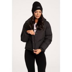 Kurtka puchowa damska Gym Glamour. Czarne kurtki damskie GYM GLAMOUR, m, bez wzorów, z puchu, bez kaptura. Za 499.99 zł.