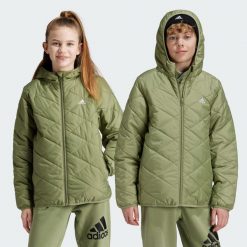 Kurtka Light Padded. Czerwone kurtki damskie Adidas, bez wzorów, z materiału, bez kaptura. Za 379.00 zł.
