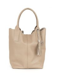 Pia Sassi Skórzany shopper bag "Monte Cimone" w kolorze beżowym - 28 x 35 x 17 cm rozmiar: onesize. Brązowe shopper bag damskie Pia Sassi, z aplikacjami, z materiału, na ramię, bez dodatków. Za 259.13 zł.