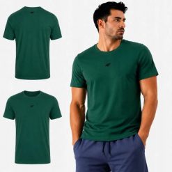 KOSZULKA 4F T-SHIRT MĘSKI NOWA JAKOŚĆ KOLEKCJA LIMITOWANA M3947 SS26. Niebieskie t-shirty sportowe męskie 4f, m, z bawełny, bez ramiączek, na fitness i siłownię. Za 54.99 zł.