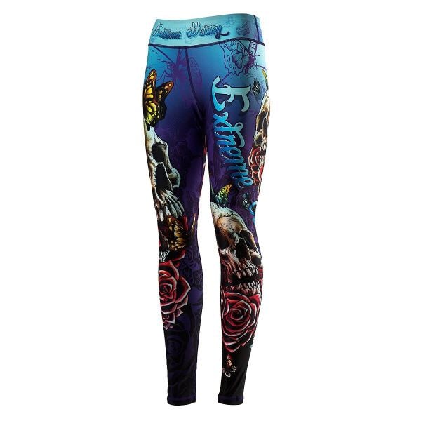 Legginsy sportowe damskie EXTREME HOBBY SKULL 2. Niebieskie bielizna termoaktywna damska EXTREME HOBBY, l, bez wzorów, z elastanu. Za 229.00 zł.