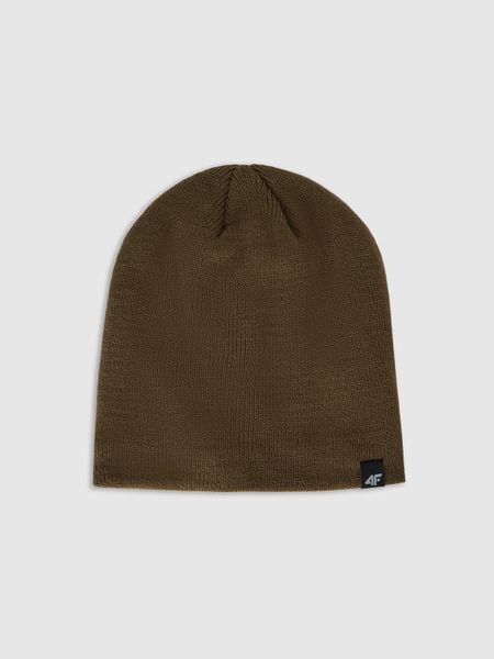 4F Czapka zimowa męska - khaki L. Brązowe czapki męskie 4f, na zimę, bez wzorów, z materiału, biznesowe. Za 39.99 zł.
