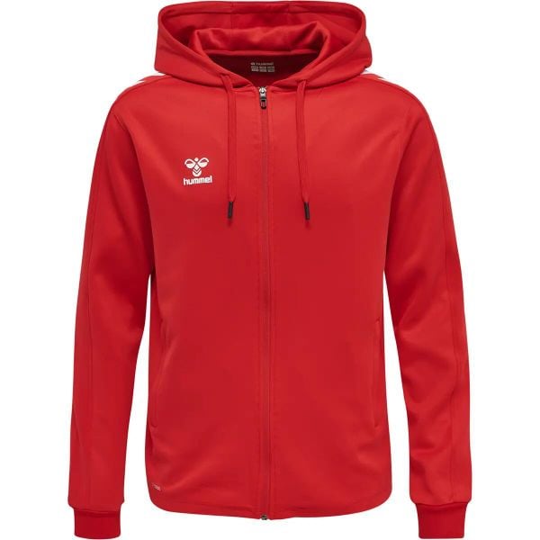 Bluza sportowa męska Hummel Zip. Czerwone bluzy sportowe męskie HUMMEL, bez wzorów, sportowe, bez kołnierzyka, bez ramiączek. Za 209.05 zł.