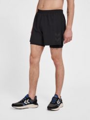 Szorty 2 w 1 Hummel MT Force. Czarne szorty sportowe męskie HUMMEL, s, z dżerseju, na fitness i siłownię. Za 249.00 zł.