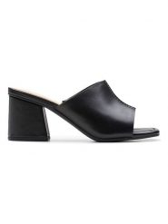 Clarks Skórzane klapki "Siara65" w kolorze czarnym rozmiar: 39,5. Czarne klapki damskie Clarks, bez wzorów, bez obcasa. Za 220.12 zł.