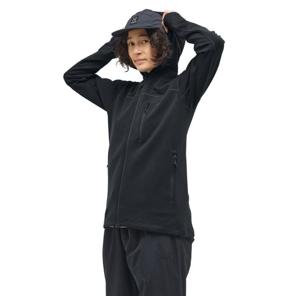 Damska kurtka turystyczna z kapturem Haglöfs Rosson Mid. Czarne kurtki damskie Haglöfs, bez wzorów, z kapturem. Za 524.35 zł.