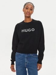 Hugo Sweter Slogerix_B 50527754 Czarny Relaxed Fit. Czarne swetry klasyczne damskie Hugo, xl, z syntetyku, bez kołnierzyka. Za 349.99 zł.