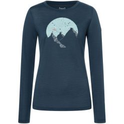 Koszulka z długim rękawem damska SUPER.NATURAL W Gondola. Niebieskie t-shirty damskie Super.natural, s, bez wzorów, bez kołnierzyka. Za 279.99 zł.