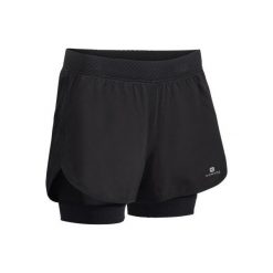 Spodenki fitness cardio damskie 900. Czarne spodenki sportowe damskie DOMYOS, l, z elastanu, na fitness i siłownię. Za 59.99 zł.