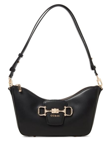 GUESS torba na ramię - Janie Kobiety Sztuczna skóra czarny, ONE SIZE. Czarne torebki klasyczne damskie Guess, z aplikacjami, ze skóry, zdobione, bez dodatków. Za 549.95 zł.
