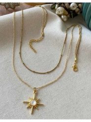 Luseera Pozłacany naszyjnik z zawieszką - dł. 55 cm rozmiar: onesize. Białe naszyjniki damskie Luseera, pozłacane. Za 39.99 zł.