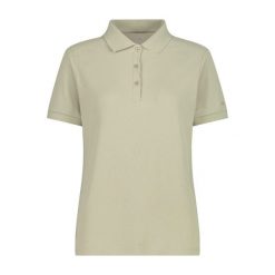 Damska koszulka polo pique CMP. Brązowe bluzki damskie CMP, bez wzorów, bez kołnierzyka, bez ramiączek. Za 257.50 zł.