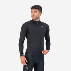 Koszulka rowerowa męska Rogelli Core z długim rękawem. Czarne t-shirty sportowe męskie Rogelli, l, z dzianiny, bez ramiączek, rowerowe. Za 248.00 zł.